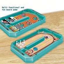Conjunto de Jogos de Mesa 6 em 1: Futebol de Dedo, Mini Boliche, Arremesso de Basquete - Brinquedos de Jogos Interativos para Festa em Família - Multicolorido - Visão 3