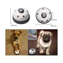 1 pieza Campana de entrenamiento para mascotas con diseño de huella de dos tonos | Campana interactiva para llamar a la comida para perros - En blanco y negro - Ver 7