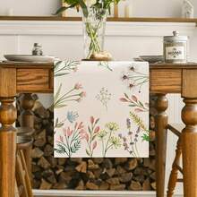 1pc, Floral Summer Table Runner, Seasonal Decoration For Kitchen Dining Table In Spring And Fall For Home Gatherings - Multicolor - View 4