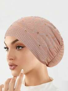 1pc New Fashion Rhinestone Crystal Lace Muslim Underscarf Cap Headwrap For Women - Color - View 12