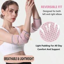 Adjustable Compression Elbow Support, Breathable Mesh Fabric With Dual Straps And Closure Design, Suitable For Gym And Daily Use. - Multicolor - View 3