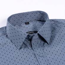 Men's Dress Shirt With Geometric Print - Xám - Xem 5