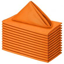 CozRhythm 6/10/20/50片装棕色布餐巾，尺寸分别为12x12英寸、14x14英寸、17x17英寸，100%涤纶材质，可水洗，适用于派对、婚礼和晚宴。 - 棕色 - 查看 17