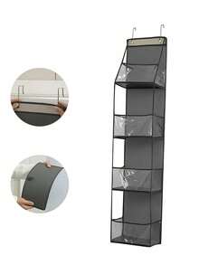 4-Layer Wall Mounted Storage Organizer Bag, Large Capacity Foldable Fabric Hanging Pouch For Kitchen, Toys, Bathroom Essentials, Living Room, Kids Room, Bedroom, Transparent Dividers Save Space Decorative Storage Rack - Multicolor - View 10