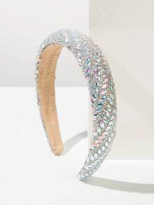 1件装奢华多功能全水晶发箍，闪耀宝石装饰，优雅配饰，适合正式场合发带发箍 - FG673-B AB - 查看 5