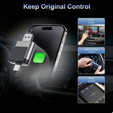 Wireless Carplay Auto Adapter Plug&Play CarPlay AI Box BT Wireless Dongle For OEM Wired CarPlay/Andriod Auto Cars - M28 - View 4