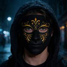 Mặt nạ in 3D mềm mại dành cho nữ, thích hợp cho lễ hội Carnival Venice, Halloween, lễ hội âm nhạc, dạ hội hóa trang. - màu đen - Xem 3