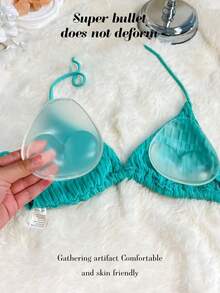 Một cặp miếng đệm ngực silicon tái sử dụng - Keo dán vô hình / Cảm giác như không có đệm - Kiểu nâng ngực dày dặn, phù hợp với bikini, váy và trang phục dây mảnh - Đồ bơi và đồ lót, miếng đệm ngực silicon có thể giặt được. - Một kích cỡ phù hợp cho tất cả - Xem 4