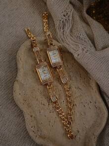 Chiếc đồng hồ nữ hình kẹp giấy mạ vàng kiểu Pháp mới này vô cùng tinh tế, thanh lịch và thời trang, mang hơi hướng cổ điển cao cấp. Đồng hồ sử dụng bộ máy thạch anh, phù hợp để đeo hàng ngày, dự tiệc, đi nghỉ lễ hoặc làm quà tặng sinh nhật/lễ hội. - Một cỡ - Xem 7