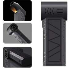 迷你高速涡轮风扇除尘器，带LED灯，手持式强力清洁工具，包含硅胶喷嘴和USB充电线，圣诞礼物 - 黑色 - 查看 8