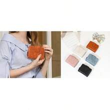 女士短款钱包，复古PU皮革拉链零钱包，高端手拿包 - 彩色 - 查看 9