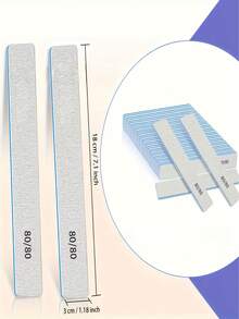 50pcs (80/80, 100/180) Coarse Grit Nail Files, Acrylic Nail Sanding Boards, Professional Manicure Tools, Suitable For Home & Salon, Durable & Washable - Multicolor - View 3