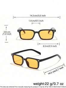 1pc Men's Square Frame Fashion Color Lens Glasses, Suitable For Daily Wear And Gift, Versatile For Everyday And Outdoor Activities - Multicolor - View 11