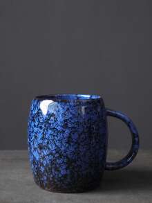 1个复古陶瓷马克杯，大容量家用水杯，反应釉咖啡杯，办公茶杯，早餐牛奶杯，啤酒杯，拉花杯，情侣杯，简约陶瓷咖啡杯，意式浓缩咖啡杯，陶瓷杯，反应釉陶瓷杯，450毫升 - 彩色 - 查看 11