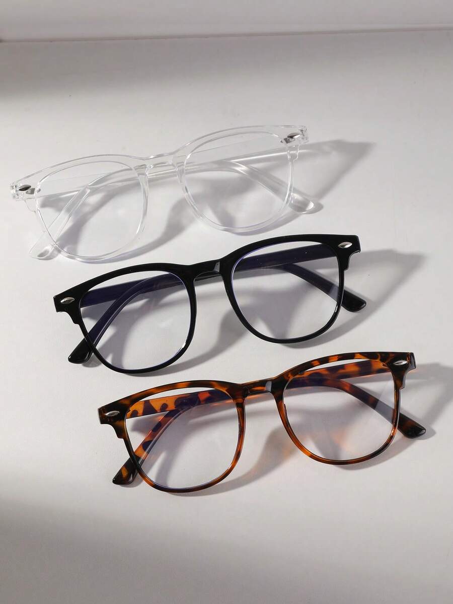 3 pares de gafas de lectura para computadora unisex, adecuadas para uso en computadora, juegos, TV y teléfono móvil - transparente - Ver 1