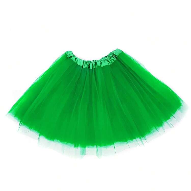 1pc Tulle Tutu Skirt, Performance Costume Party Cake Skirt, Cute Fluffy Tutu Skirt, Suitable For Christmas, Cosplay And Parties - Green - View 9