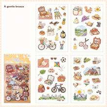4pcs Cute Sticker Set, Life Theme Stress Relief Stickers, Happiness Guide Series, Suitable For Gifts, Office, Home, Marking, Labels, Classrooms, Entertainment Toys, Student Journals, Creative Retro Decoration DIY Stickers Scrapbook Supplies Stationery Funny Stickers Kindle - Multicolor - View 17