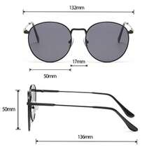 1pc Lady's Metal Frame Round Eyeglass Frame, Stylish And Retro Style - Brown - View 3