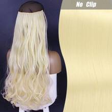 Clip-In Natural Hair Extension, Long Straight Synthetic Hairpiece, Blonde, Black, Mixed Color, Fake Hairpiece For Women HKQE - Green - View 12