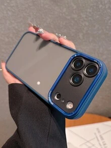 Funda de teléfono de lujo con soporte mate compatible con iPhone 17 Pro Max, 17 Pro, 17, 16 Pro Max, 16 Pro, 16, 15 Pro Max, 14, 13, 12 Pro Max, 11 con protección de cámara y cubierta trasera enchapada - Azul - Ver 2