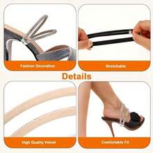 1 双闪亮高跟鞋弹性鞋带 - 可调节可拆卸，粘性设计，防滑牢固，无需电池。 - 彩色 - 查看 4