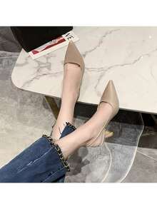 Sandalias De Tacón Puntiagudo A La Moda - Albaricoque - Ver 9