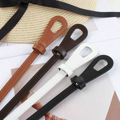 1条女士腰带，时尚PU多功能打结装饰细腰带，优雅配饰，可搭配连衣裙、外套、毛衣，带蝴蝶结腰带，束腰设计