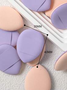 15/30/60/100pcs Mini Triangle Makeup Sponge Applicators, Waterproof PU Cosmetic Makeup Sponge Set, Suitable For Foundation, Concealer, Suitable For All Skin Types, Women Makeup Finger Sponges - Lilac Purple - View 6