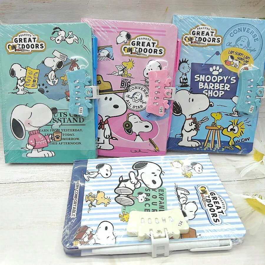 SNOOPY 1 cuốn sổ/lịch có mật khẩu, kiểu dáng ngẫu nhiên, thích hợp làm quà tặng năm mới, ngày Valentine, lễ Phục sinh. - Nhiều màu - Xem 1