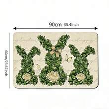 Easter Door Mat, Cute Rabbit Non-Slip Floor Mat Indoor Entryway Floor Rugs Home Decor - Green - View 7