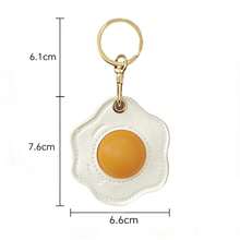 Fried Egg Leather Air Apple Tag Keychain Holder Access Card Cover Anti-Lost Case, Anti-Scratch Air Apple Tag Key Chain For Air Apple Tags, Accessories For GPS Item Finder Tracker - Multicolor - View 10