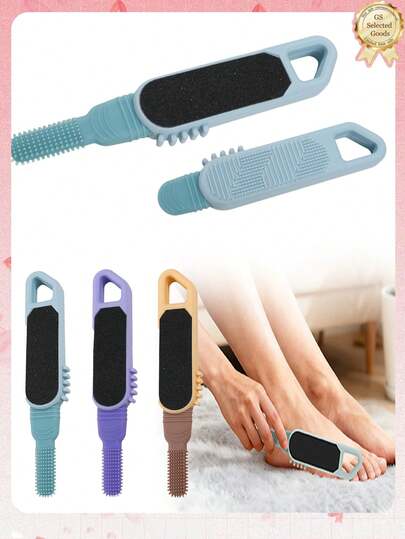 1个足部磨砂器，足部清洁刷，足部清洁锉，柔软硅胶刷头可轻松深入脚趾缝，浓密刷毛彻底清洁，温和呵护肌肤，磨砂表面有效去除老茧和死皮，可拆卸设计方便清洗。