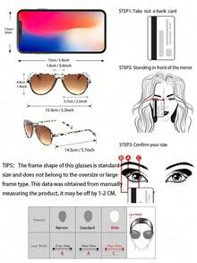 1pc Personality Classic Vintage Delicate Ins Style Graceful Design And Expressiveness Women Fashion Glasses Combination Street-Photography Musical Festival Outdoor Casual Activities Driving Fishing Decoration - 1件黑色灰色 - 查看 5