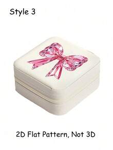 1 hộp đựng trang sức mini di động, hộp đựng trang sức màu be in họa tiết nơ hồng tinh tế, hộp quà tặng đựng trang sức cho vòng cổ, bông tai, hộp đựng nhẫn và bông tai nhỏ gọn, dung tích lớn, thích hợp cho du lịch, cầu hôn, trường học, công tác, đi làm, Ngày của Mẹ, đám cưới, kỷ niệm, quà sinh nhật. - Nhiều màu - Xem 14