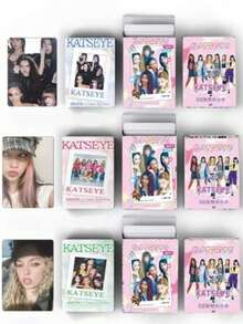 50张KATSEYE小卡套装 – SOPHIA MANON DANIELA LARA MEGAN YOONCHAE – 双面高清小卡，兼容周边卡片，收藏卡，情人节礼物，小纪念品，人气组合应援卡，迷你收藏卡，新款贺卡，卡片展示收藏品，流行音乐周边产品 - 彩色 - 查看 1
