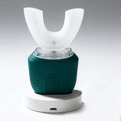 U Şeklinde Kablosuz Elektrikli Diş Fırçası, 360° Ultrasonik Diş Beyazlatma Işığı, Silikon Otomatik Elektrikli Diş Fırçası