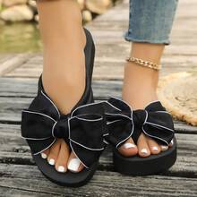2026 New Spring/Summer Fashion Bow Thong Sandals For Women, Flat, Breathable, Versatile, Casual Beach, High-Quality Flip Flops - Plum Blossom Bow - View 11