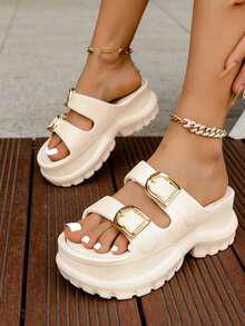 FZY Women's Sports Sandals - Solid Color Style - Multi-Functional Buckle - Adjustable Women's Flat Sandals. Fashionable Multi-Functional Women's Sandals Suitable For Home Use, Outdoor Travel, Beach, Seaside, And Water Activities. Thick Sole / Durable And Elegant Women's Bath Slippers. Elegant Boots. Essential Women's Home Slippers.Essential Easter Outfits - Apricot - View 6