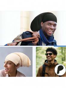 Braided Cap, Made Of High-Quality Silky Stretchy Fabric, Lightweight And Elastic, Wide Design Fully Covers, Protects Hair, Suitable For Active Lifestyle, Prevents Hair Breakage, Double Opening Men's Hair Cap / Double Opening / Single Opening Sleep Cap / Wig - Multicolor - View 7