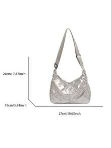 Bolso bandolera de mujer con patrón de rombos metálicos - Diseño de burbujas con relieve de mariposa, correa ajustable - Multicolor - Ver 2