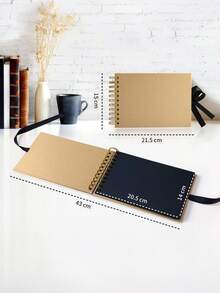 复古螺旋装订可定制相册，创意贴纸DIY相册，个性化纪念相册，适用于DIY婴儿相册、婚礼纪念相册、婚礼宾客签名册、家庭相册、情侣相册、同学相册、手工礼品相册、返校季相册、学习用品 - 彩色 - 查看 8