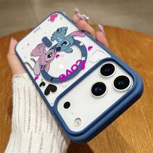 Miniso 迪士尼《星际宝贝》手机壳，“爱”主题设计，史迪奇和天使浪漫互动，透明磁吸防震，适用于 iPhone 17/17 Pro/17 Pro Max/17 Air/16/15/14/13/12/11/X 系列，iPhone 17 Pro Max 手机壳，iPhone 17 Pro 手机壳，iPhone 17 手机壳，圣诞礼物，送给女朋友，送给心仪之人，初秋时尚 - 藍色 - 查看 2