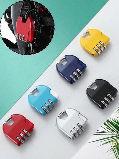 Lacăt cu combinație cu 3 cifre, culoare aleatorie, fără cheie, impermeabil, potrivit pentru bagaje, penar, rucsac, lacăt impermeabil cu desene animate, aplicabil pentru călătorii în aer liber, cămin studențesc, dulap, sertar, cască, dulap, bagaje, accesorii de călătorie, dulap pentru sala de sport școlară, dulap sportiv, gard, cutie de scule, sezonul de întoarcere la școală, articole esențiale potrivite pentru întoarcerea la școală