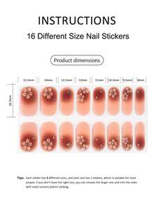 SSemi Cured Gel Nail Strips , Jelly Beige, 16 Pcs Gel Nail Wraps, Stickers, No UV Light Required, Salon Quality, Long Lasting - Rusty Rose - View 4