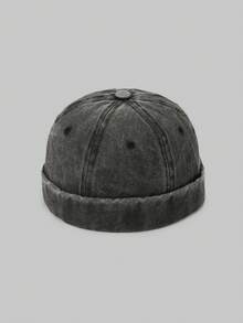 1pc Women's Brimless Sailor Cap, Retro Felt Brimless Baseball Cap, Unisex Breathable Adjustable Hip Hop Hat For Outdoor Sports, Spring & Autumn - Solid Color Brimless Hip-hop Cap - View 16