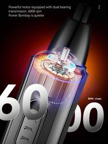 Kemei KM-313 男士鼻毛修剪器，三合一电动理容套装，USB充电式电动剃须刀，无痛去除耳毛、鼻毛、眉毛和面部毛发 - 彩色 - 查看 8