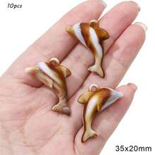 10pcs Cute Dolphin Butterfly Dragonfly Acrylic Pendant DIY Handmade Earrings Bracelet Hanging Accessories - Multicolor - View 23