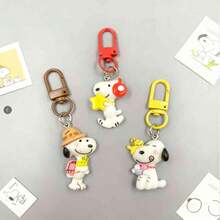 SNOOPY 1pc 2026 New Cute Pendant, Classic Peanut Comic Peripheral, And Cute Debut! Q-Cute Three-Dimensional Design, Soft And Versatile, Whether Used As A Keychain, Bag Accessory, Or Carried On Car Keys, It Is Super Eye-Catching. - Multicolor - View 3
