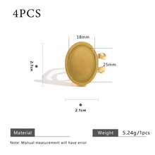 4pcs 304 Stainless Steel 18K Gold-Plated Multi-Style Adjustable Ring Tray Base DIY Charm Jewelry Making Accessories Women's Stainless Steel Jewellery Crafting Components - Ring Setting - View 12