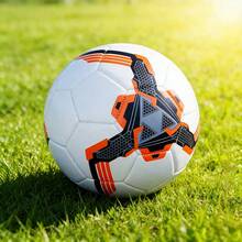 1 pièce Ballon de football, ballon de football doux résistant à l'usure pour l'entraînement et la compétition des adultes, Taille 4,5 - Orange - Voir 6